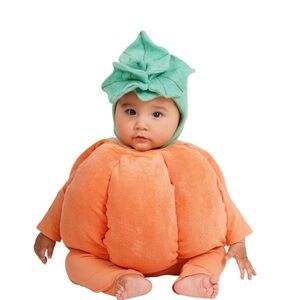 Adorable Pumpkin Baby Costume - Orange and Green